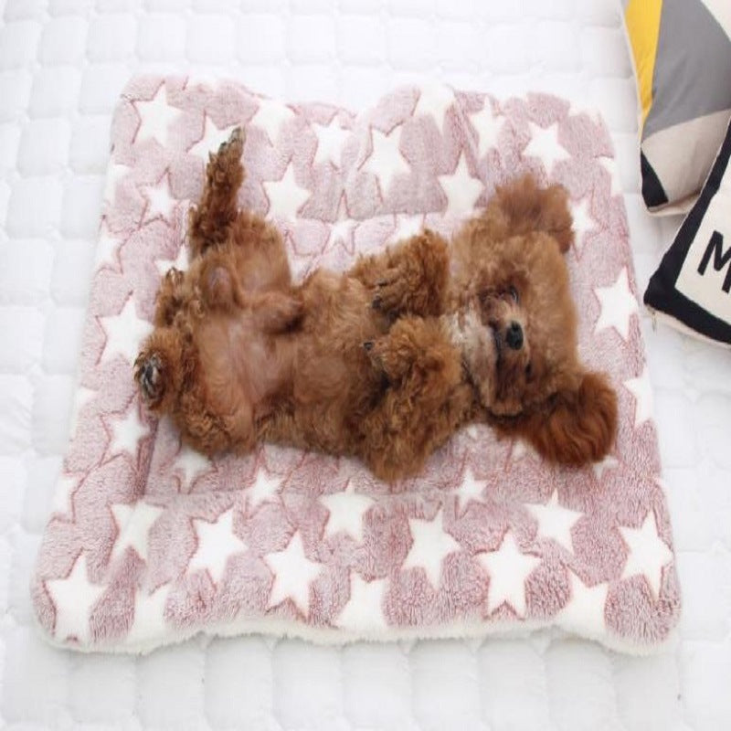 Winter Pet Litter Dog Cat Cage Cushion Quilt Teddy Golden Wool Thick Blanket