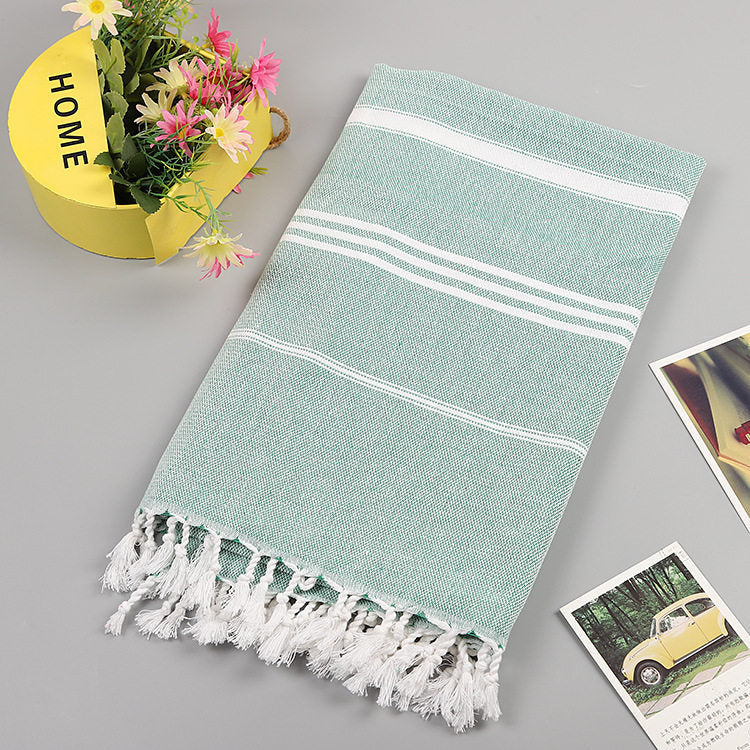 Striped Cotton Turkish Bath Towel Camping Beach Fitness Blanket