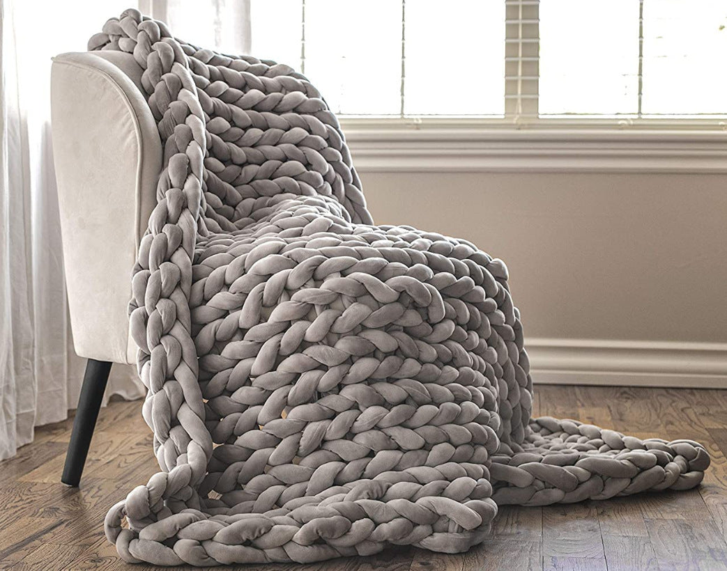 New Core-filled Yarn Hand-woven Gravity Blanket Sofa Cover Decompression Blanket