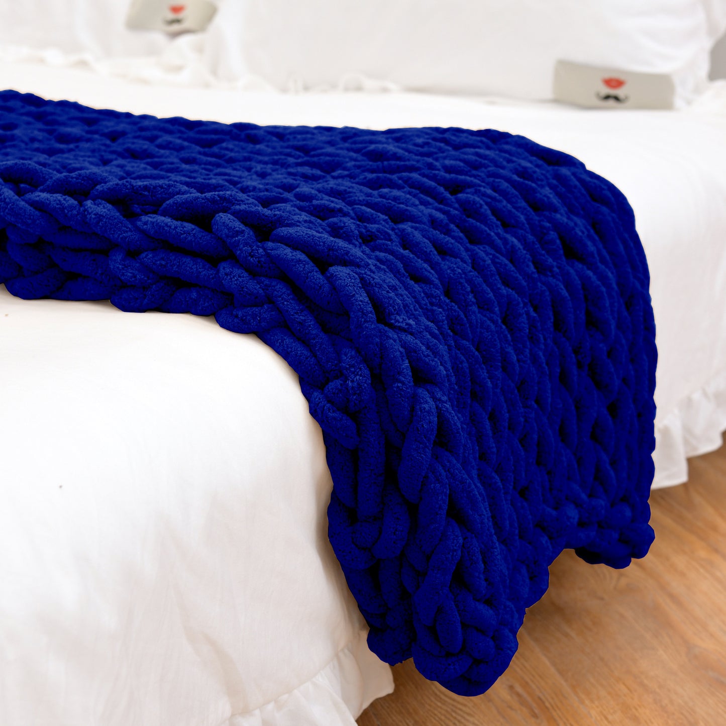 Ins handmade coarse wool woven chenille blanket