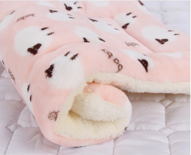 Winter Pet Litter Dog Cat Cage Cushion Quilt Teddy Golden Wool Thick Blanket